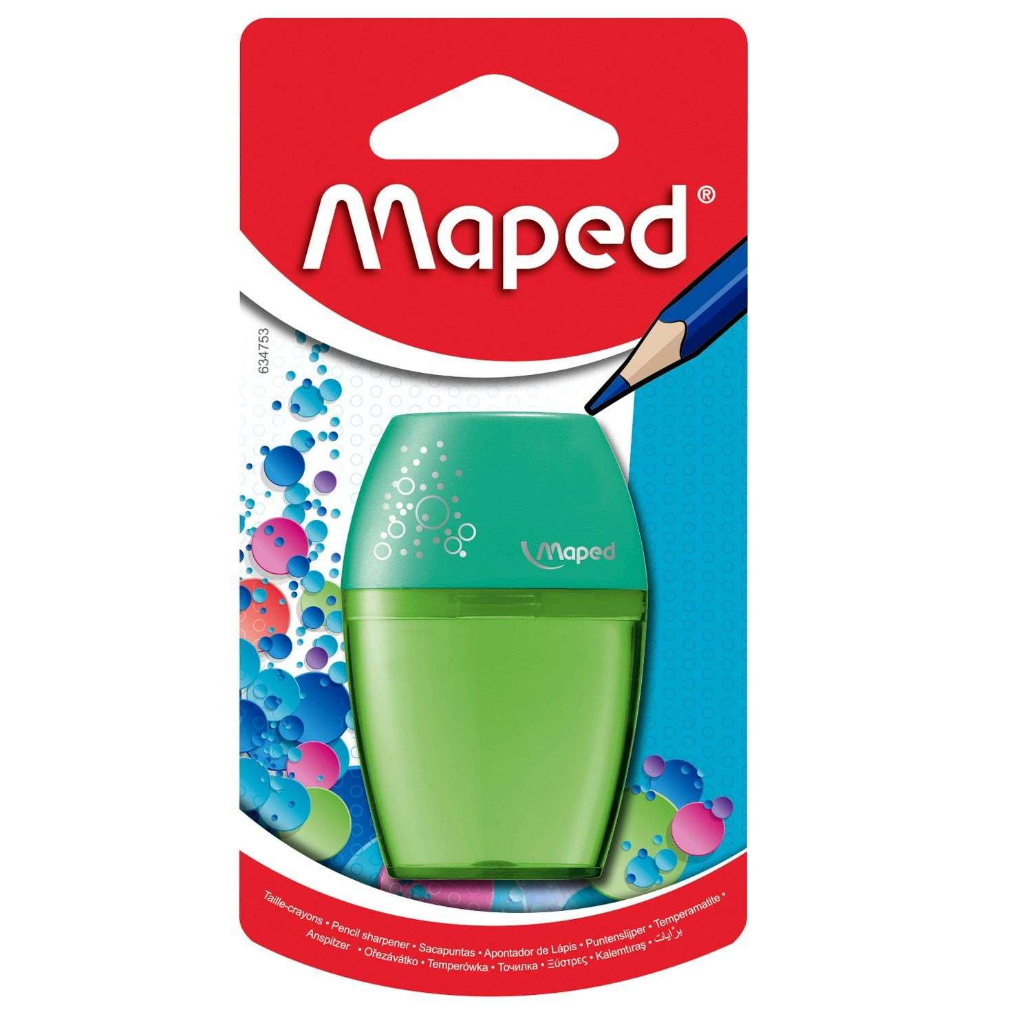 Точилка MAPED SHAKER с контейнером 1 отверстие в ассортименте - фото 4