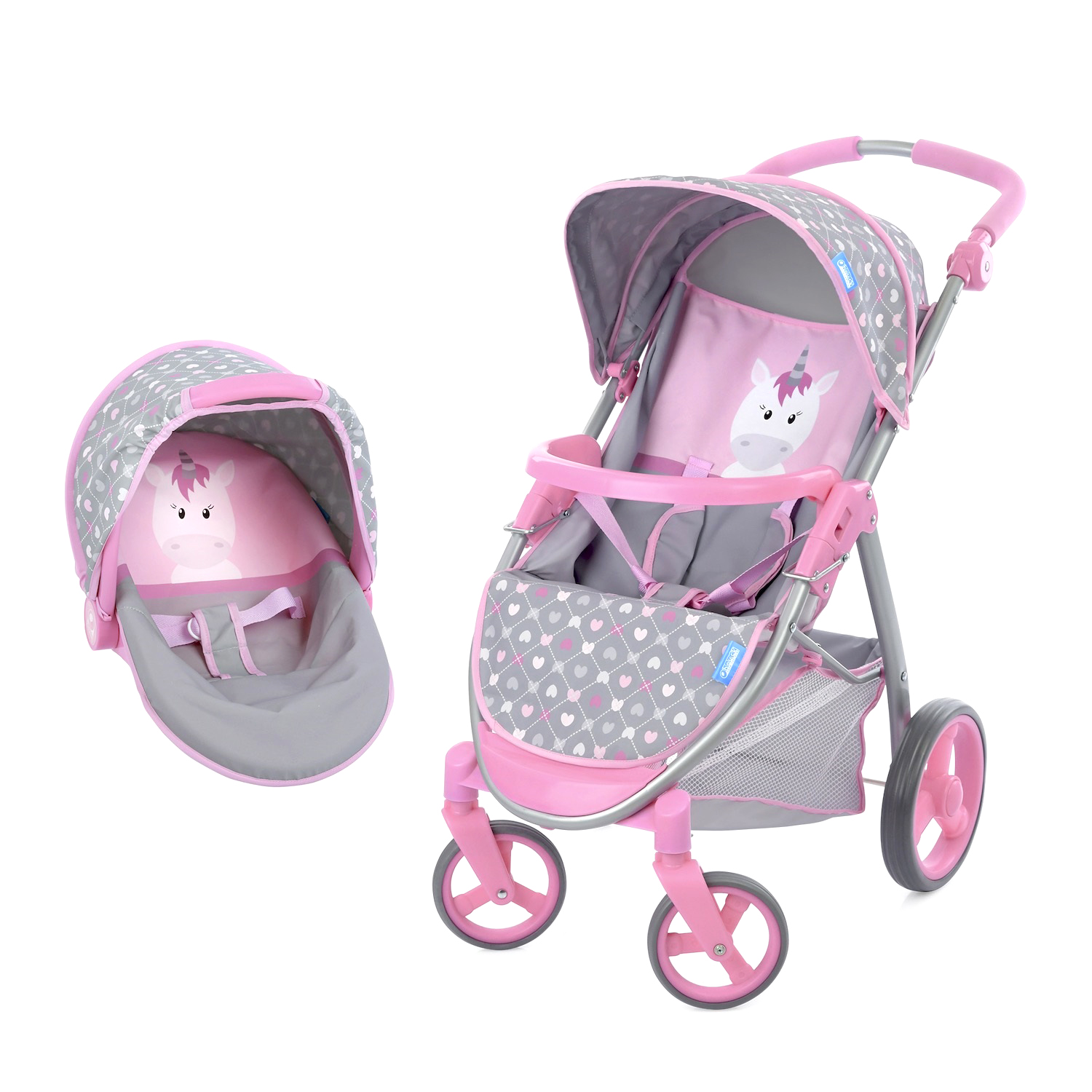 Коляска для кукол Hauck Malibu 2в1 Doll Travel System Unicorn Heart D85906 - фото 1