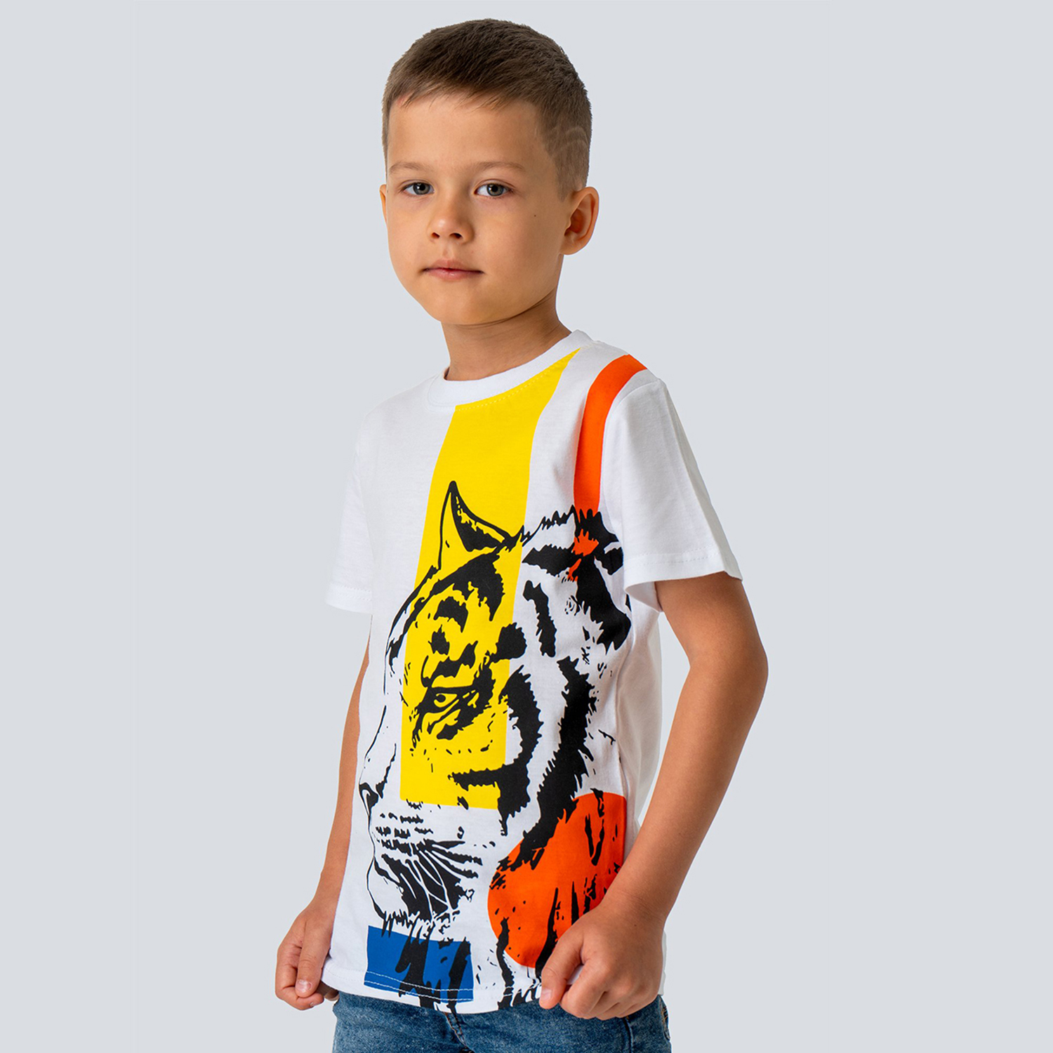 Футболка BONITO KIDS BK0002Mбелый.tiger - фото 5