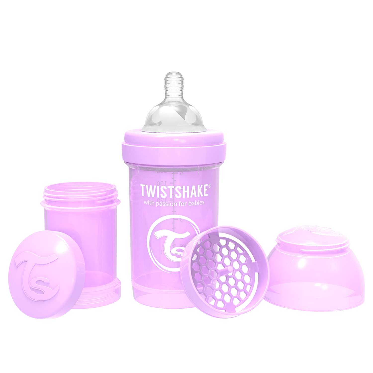 Бутылочка Twistshake Антиколиковая Пастельный фиолетовый 180 мл 0 мес+ - фото 1