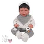 Кукла младенец Antonio Juan Реборн Эльза в сером 40 см мягконабивная