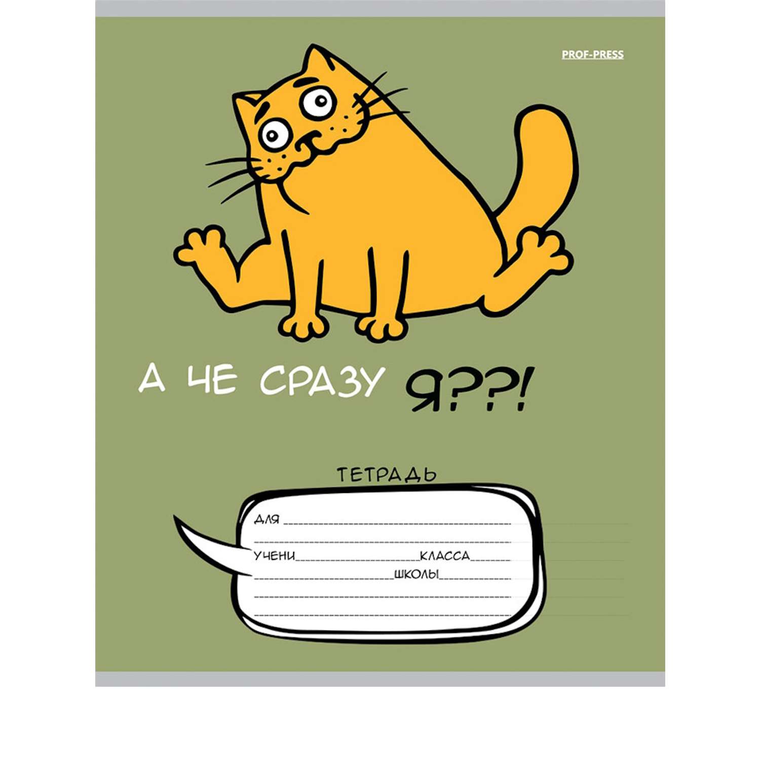 Тетрадь 24 л классика Prof Press Забавный кот и фразы линия комплект 10 штук - фото 3
