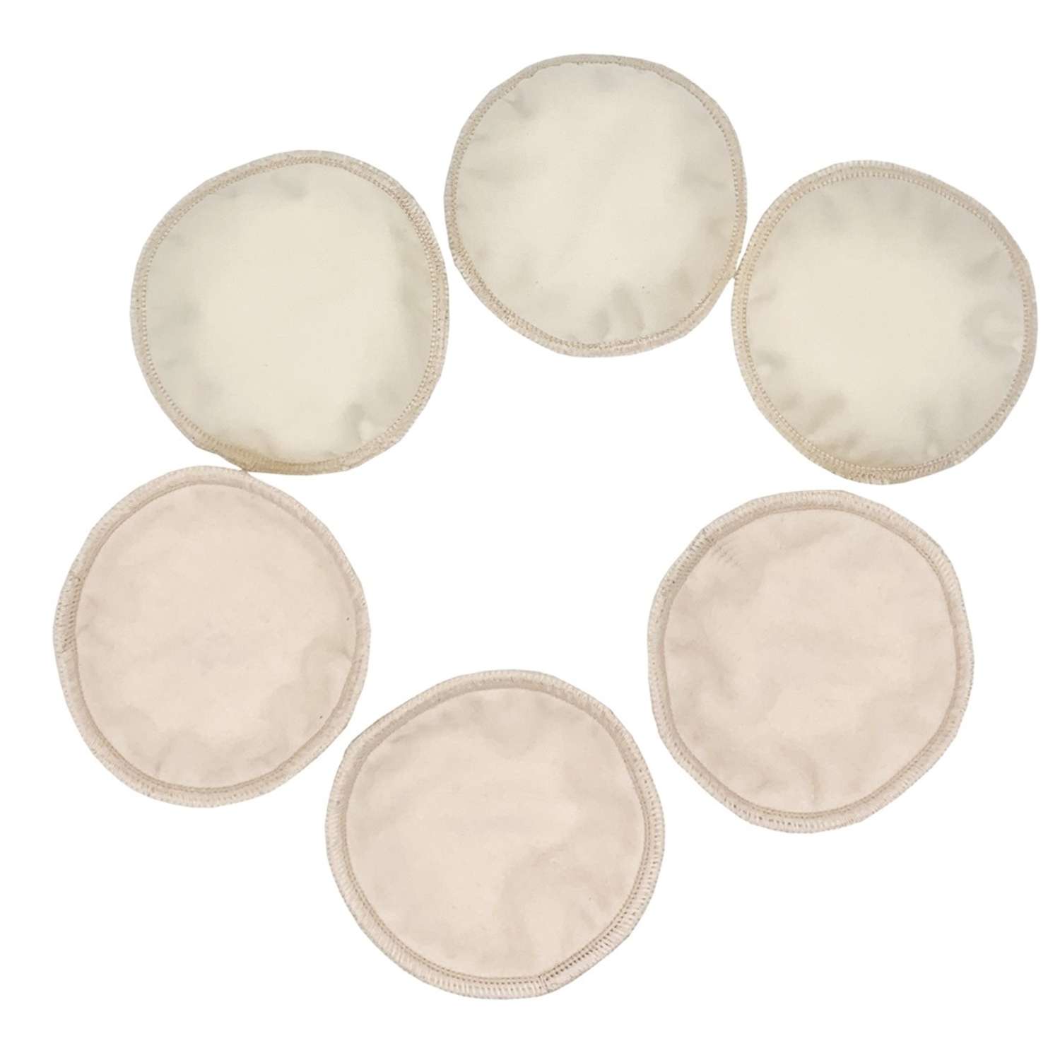 Прокладки для груди Mamalino многоразовые для кормящих мам из хлопка с непромокаемым слоем 3 пары - фото 1