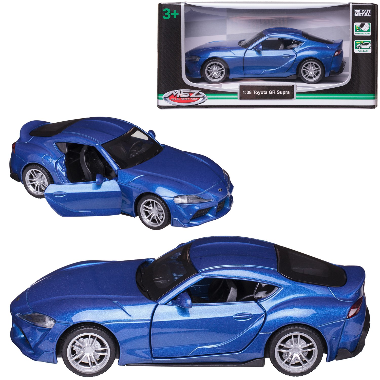 Автомобиль Abtoys Toyota MSZ 1:43 инерционный синий WE-15968BL - фото 1