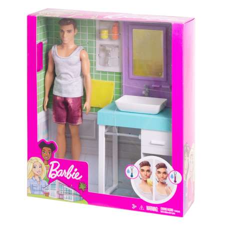 Набор игровой Barbie Кен в ванной FYK53