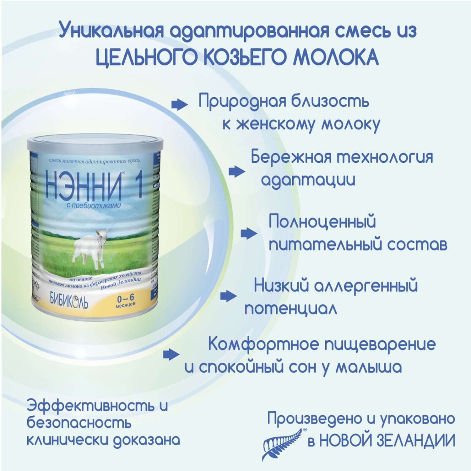 Молочная смесь Бибиколь 1 с пребиотиками на основе козьего молока 400 г с 0-6 мес - фото 3