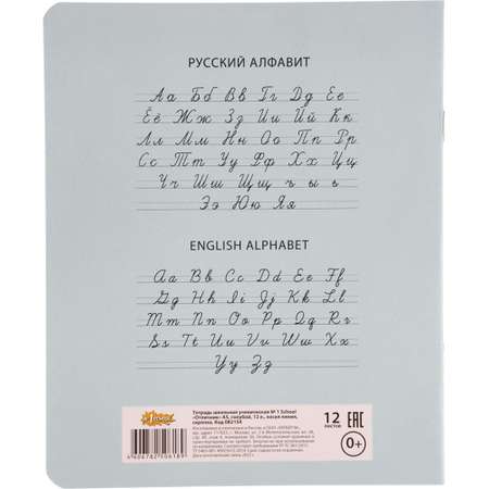 Тетрадь школьная Комус А5 12л косая линия скрепка отличник голубой 15 штук