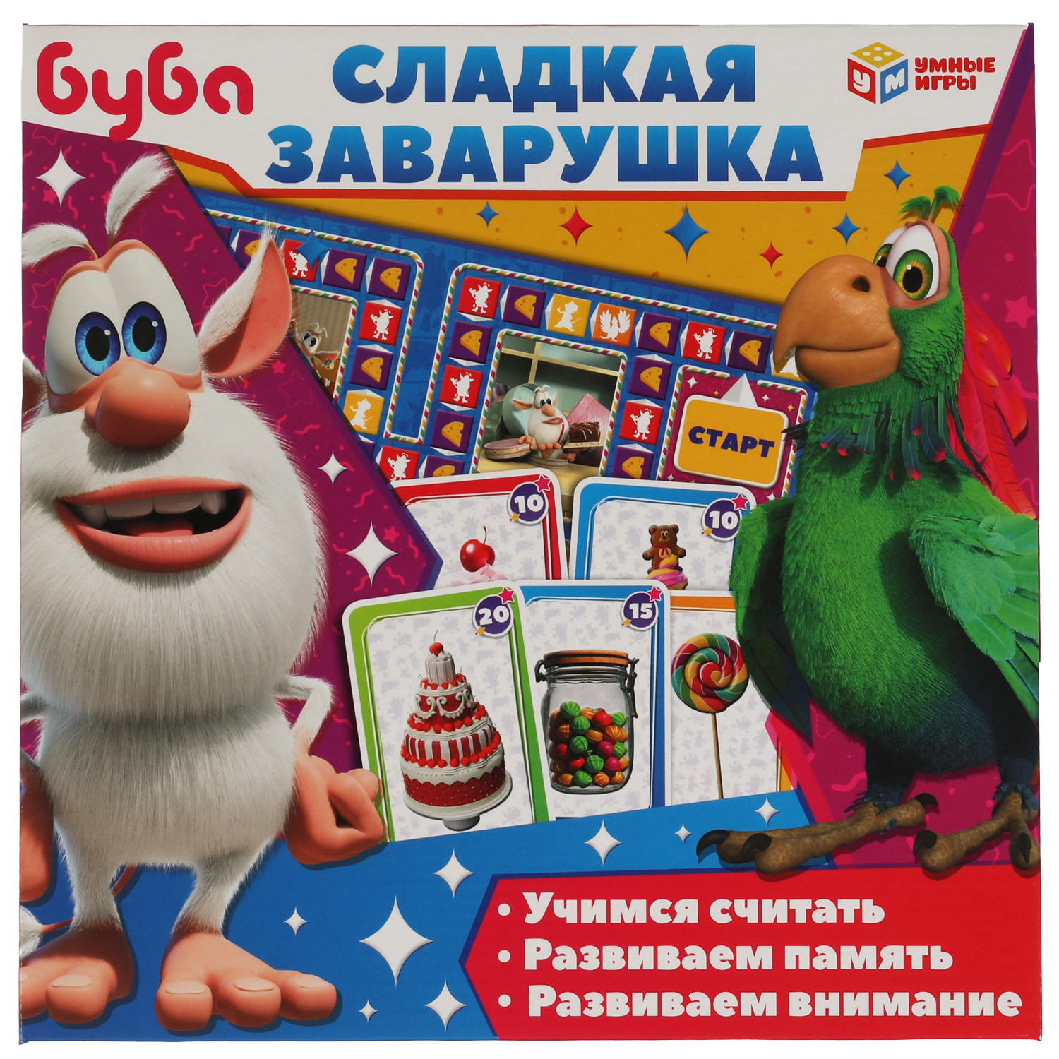 Настольная игра-ходилка Умные Игры Буба. Сладкая заварушка. С карточками  315886