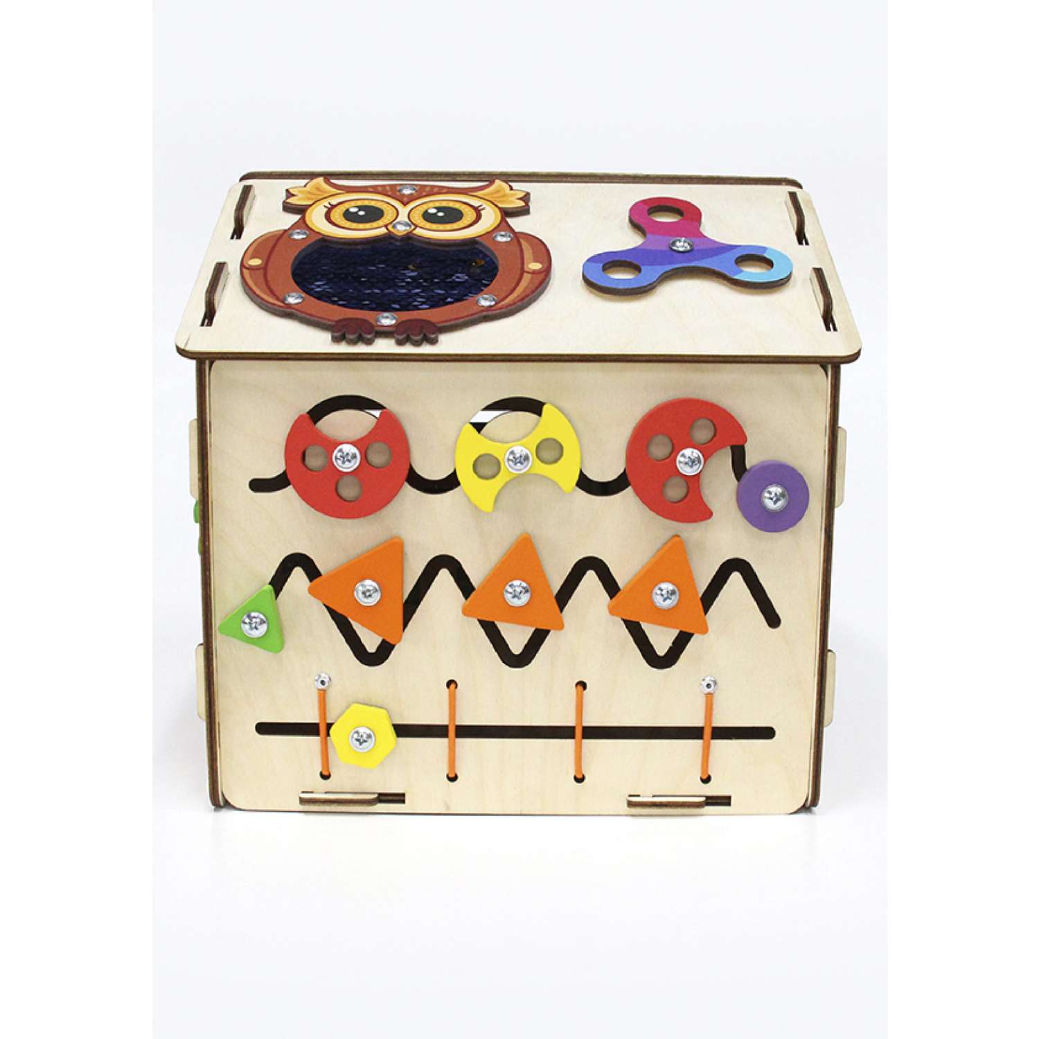 Бизиборд YOSHATOYS Бизидом Умняша развивающая игрушка домик - фото 4