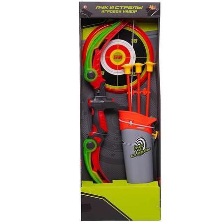 Игровой набор ABTOYS Лук 59 см с подсветкой с 3 стрелами колчаном и мишенью
