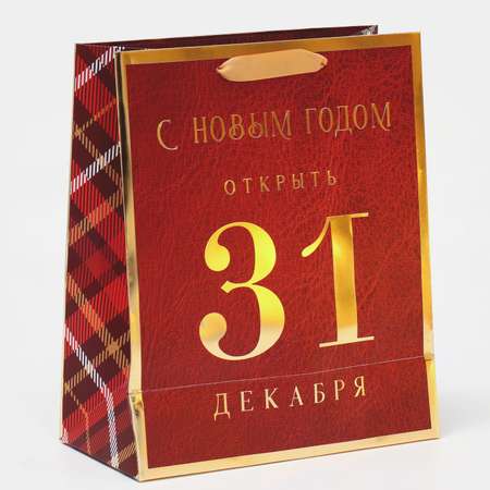 Пакет Дарите Счастье ламинированный вертикальный «С Новым Годом». 21.5×25×10 см