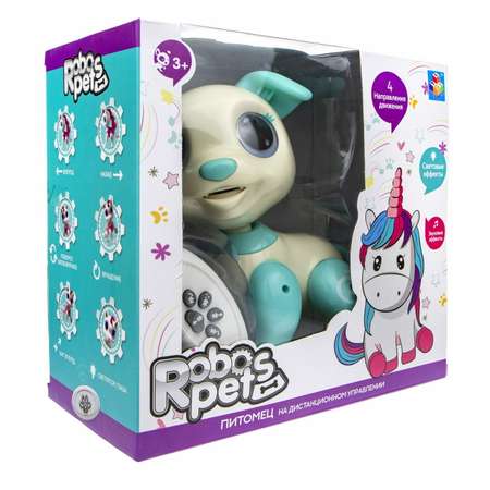 Интерактивная игрушка Robo Pets Щенок бело-голубой