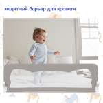 Барьер защитный для кровати Baby Safe Ушки 150х66 серый