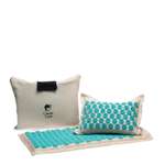 Набор: коврик и подушка CleverCare акупунктурные с сумкой для хранения и переноски цвет бежевый с голубым