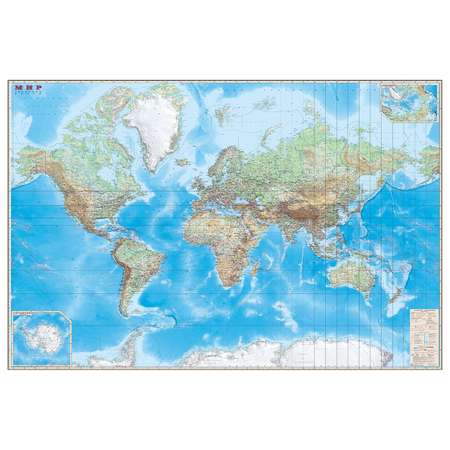 Обзорная карта мира Ди Эм Би 1:15 млн (капсулированная, глянцевая)