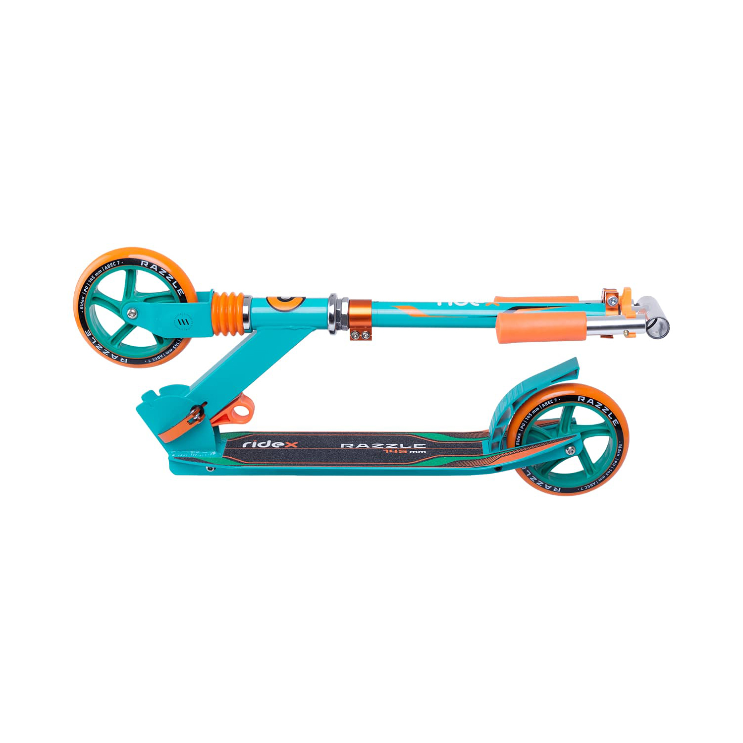 Самокат RIDEX двухколесный Scooter 2 wheels Razzle 145 reen/orange - фото 4