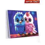 Картины по номерам Hobby Paint картон 15х21 см Милые птенчики