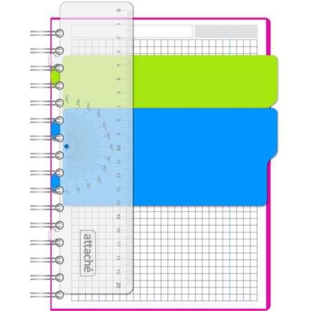 Бизнес-тетрадь Attache Fantasy А5 140 листов пластиковая обложка с разделителем спираль розовый