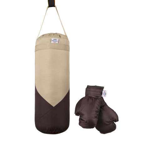 Детский набор для бокса Belon familia груша 40х15см с перчатками цвет бежевый и коричневый