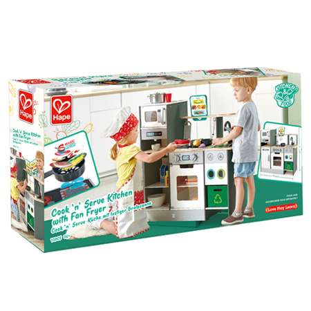 Детская деревянная кухня HAPE Делюкс макси свет звук воздушная фритюрница E3178_HP