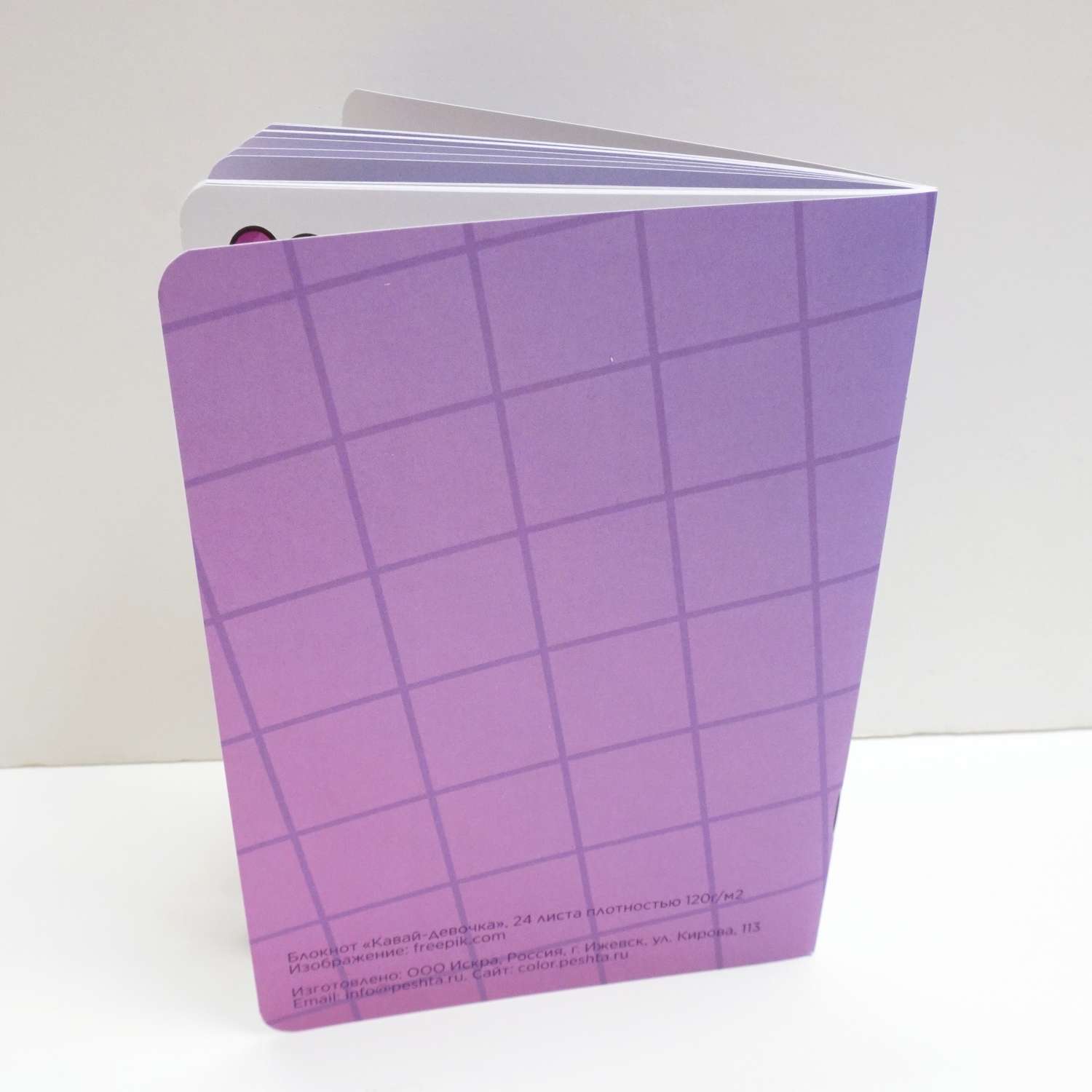 Блокнот с цветными листами Пешта Кавайная девочка формат 17х12см в линейку с точками - фото 9