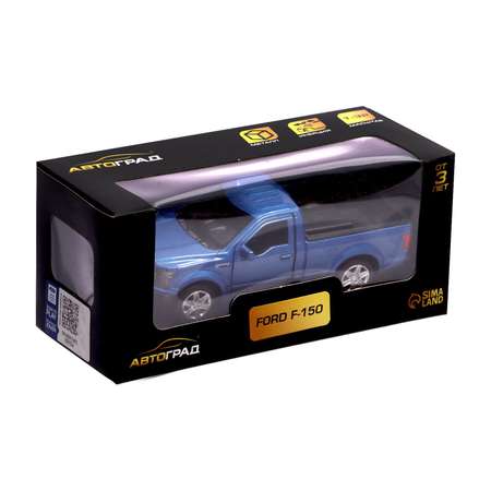 Машина Автоград металлическая FORD F-150. 1:32. инерция. открываются двери. цвет синий