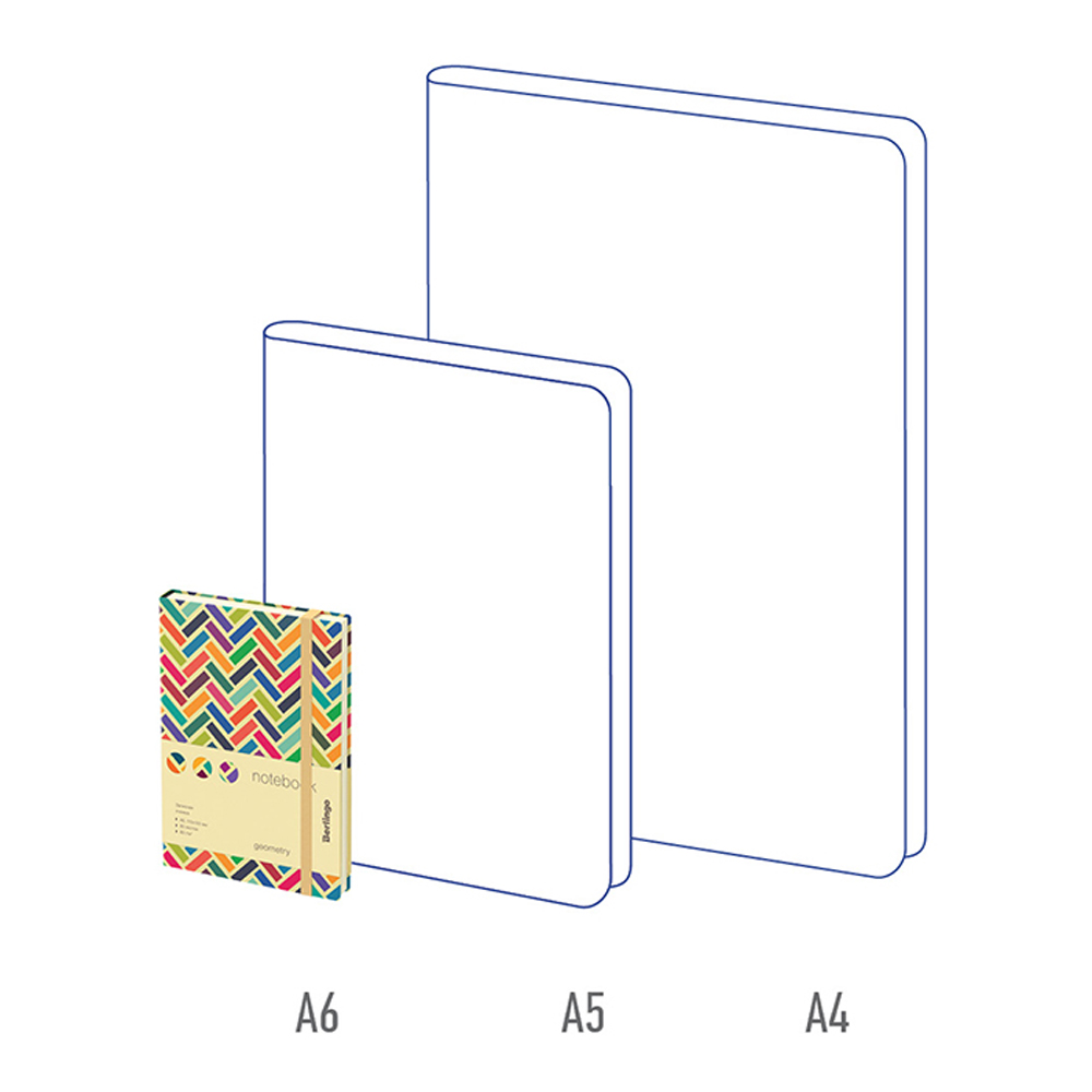 Записная книжка А6 Berlingo 80 л кожзам Geometry с рисунком - фото 4