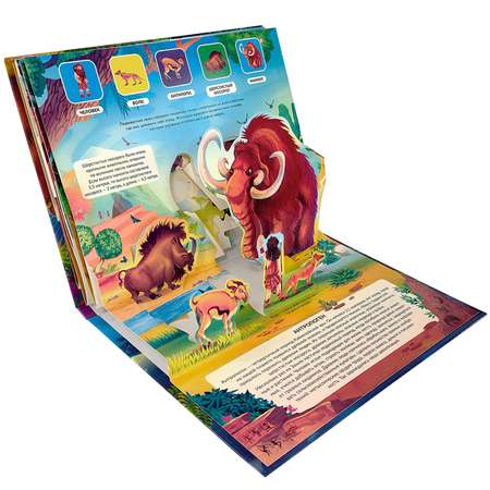 Энциклопедия-панорамка 3D Malamalama Динозавры Книжка-панорамка