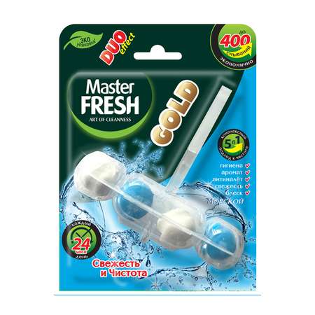 Подвесной блок для унитаза Master fresh Duo effect Gold 5 в 1 морской