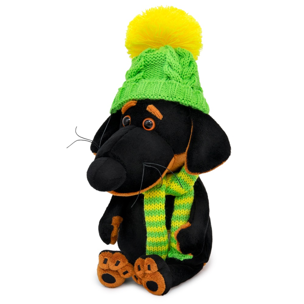 Мягкая игрушка BUDI BASA Ваксон BABY в зеленой шапке и шарфе 19 см VB-034 - фото 2