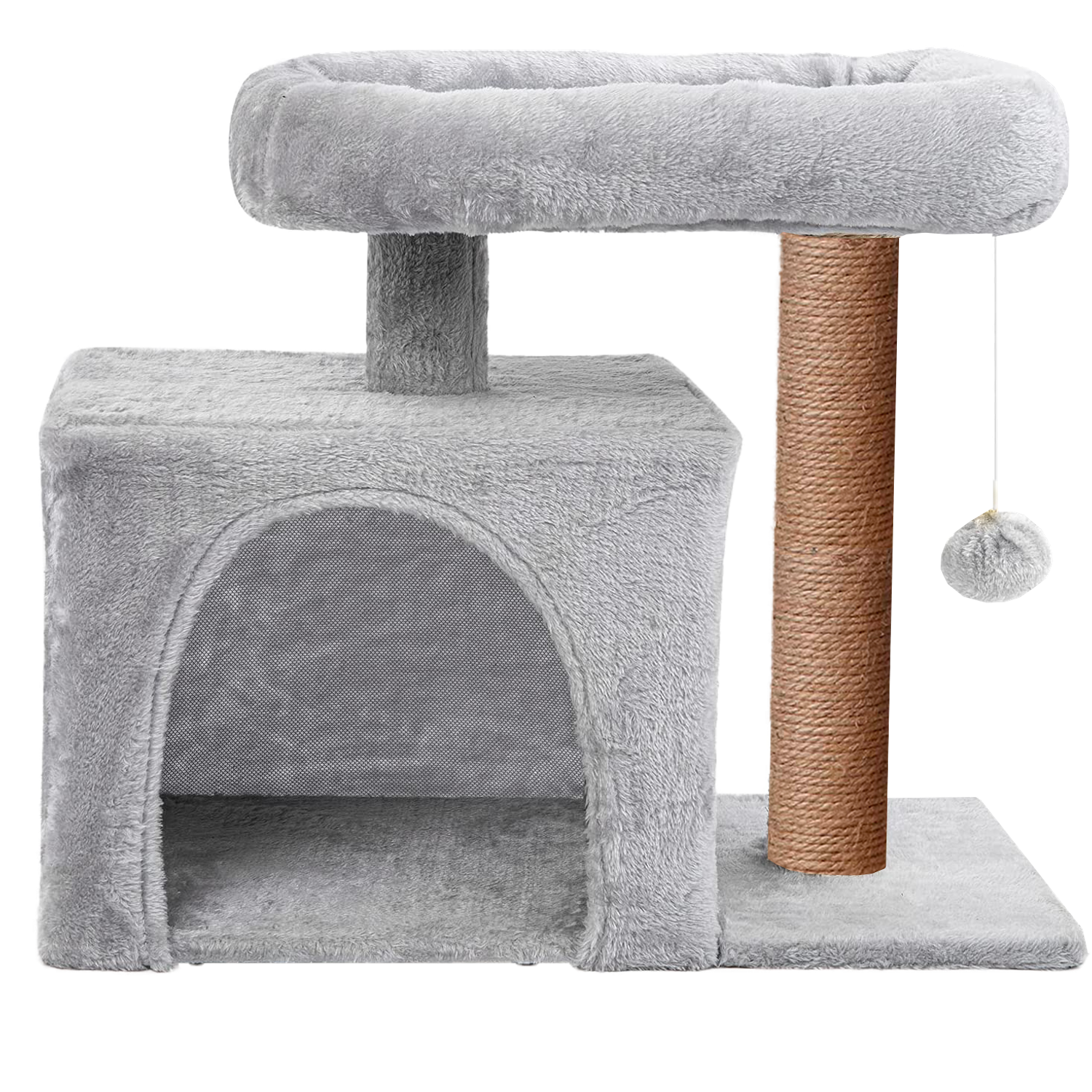 Домик для кошки с когтеточкой Pet БМФ Серый - фото 1