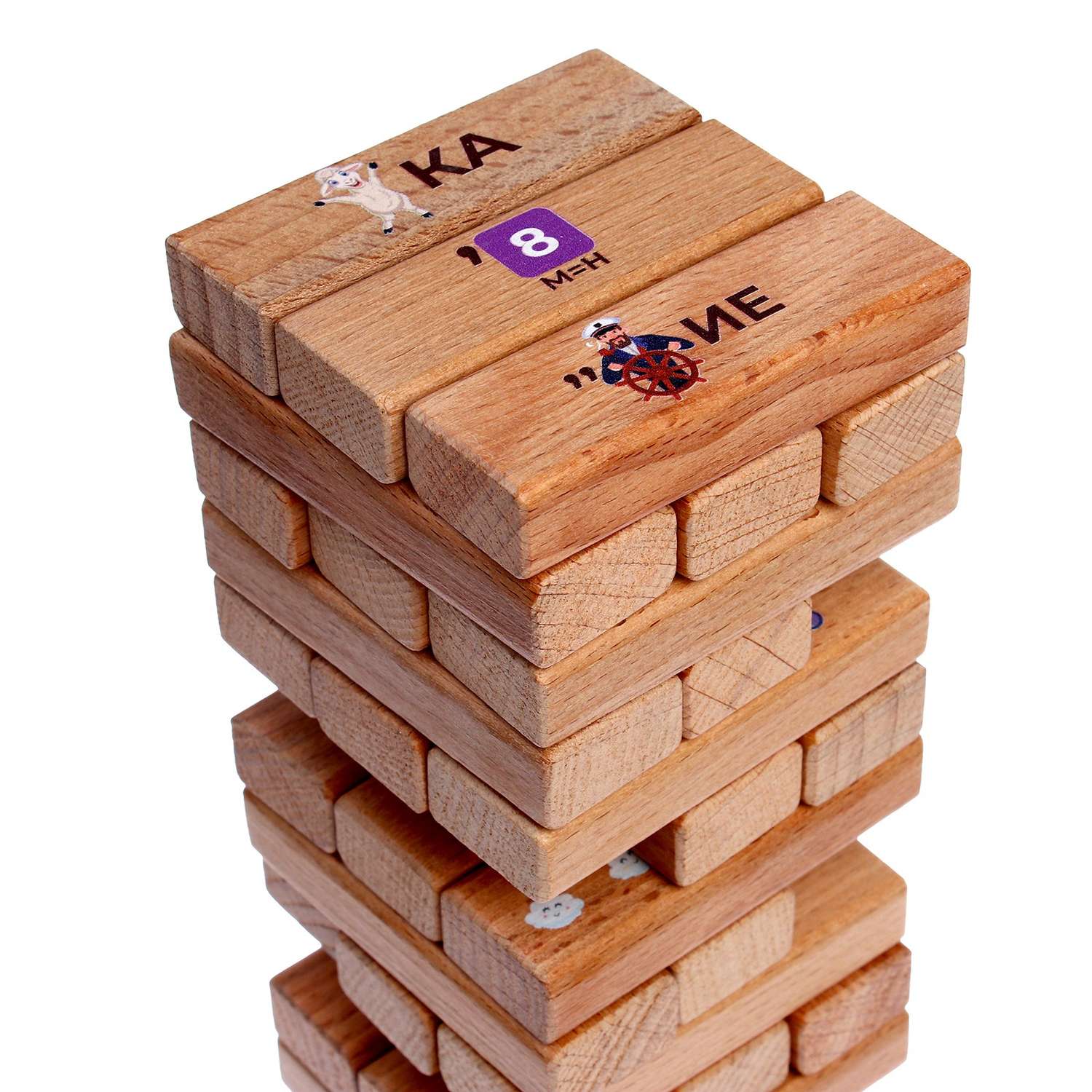 Настольная игра Sima-Land «Башня с ребусами» 54 элемента в деревянном ящике - фото 2