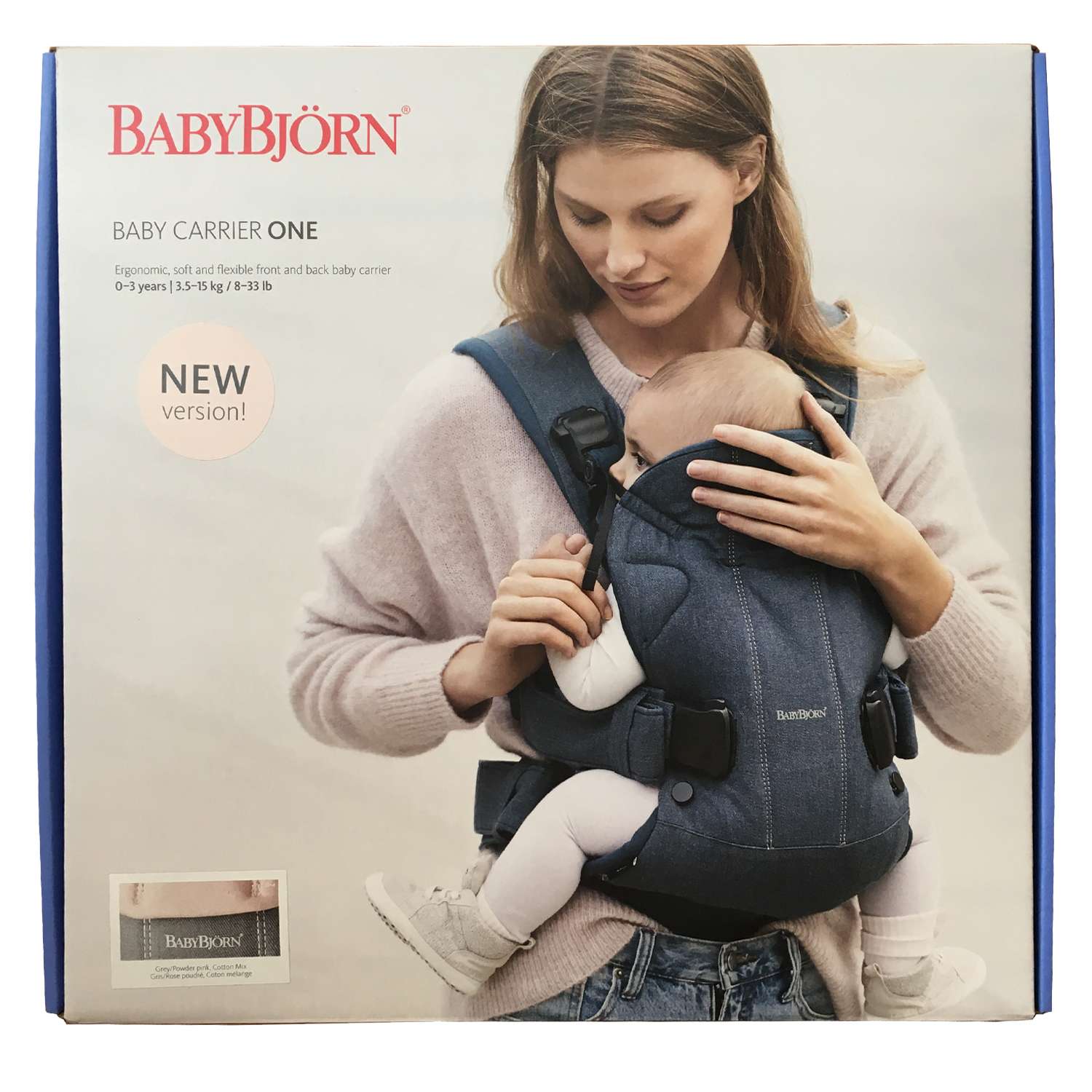 Рюкзак-переноска BabyBjorn One Cotton Серый с розовым - фото 20