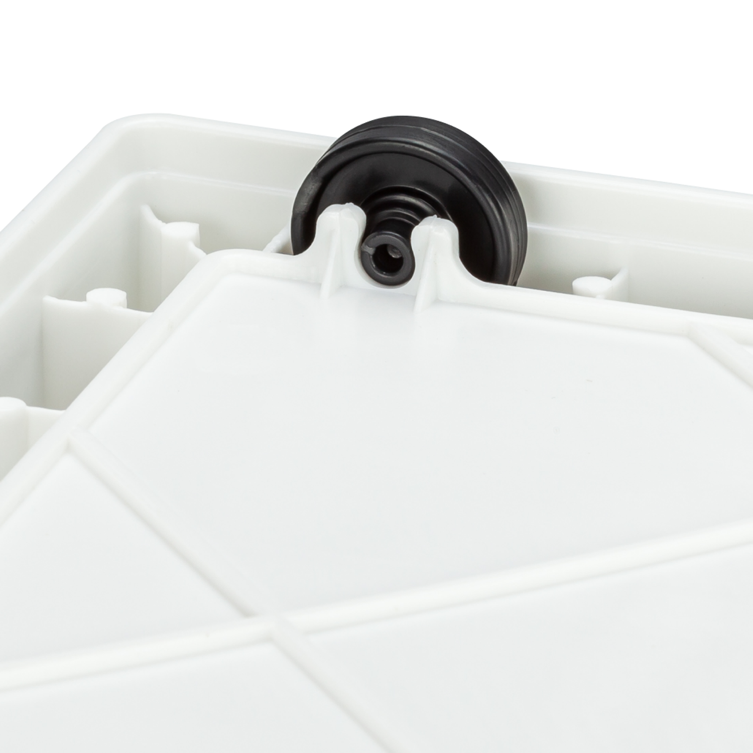 Ящик для хранения вещей Solmax прозрачный контейнер с крышкой на колесах 68х47х38 белый - фото 7