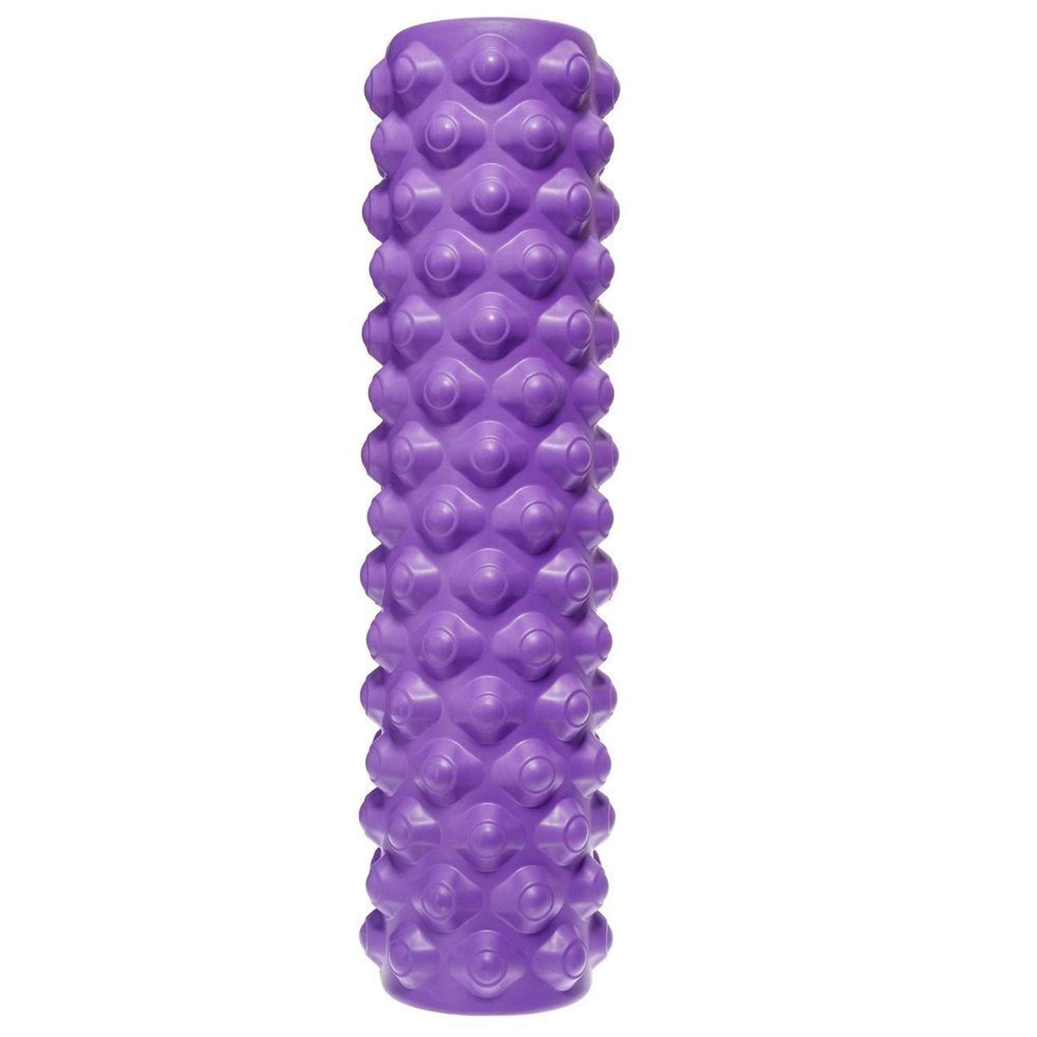 Ролик массажный STRONG BODY с шипами спортивный для фитнеса МФР йоги и пилатес 45 см х 12 см фиолетовый - фото 3