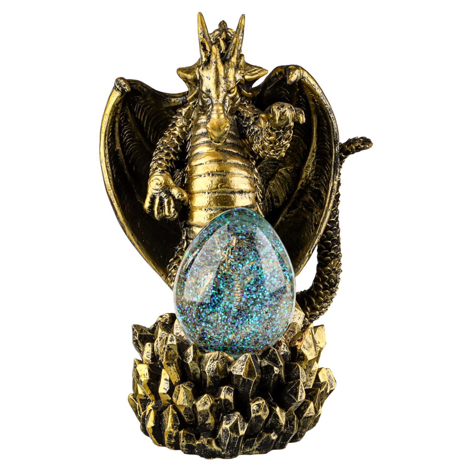 Сувенир со снежным шаром Сноубум Сказочный дракон с эффектом состаренная бронза - фото 4
