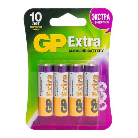 Батарейки GP Extra алкалиновые (щелочные) тип АА (LR6) 4 шт