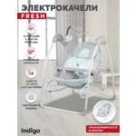 Электрокачели Indigo Fresh 0-15 кг с адаптером пульт управления 12 мелодий 5 скоростей голубой