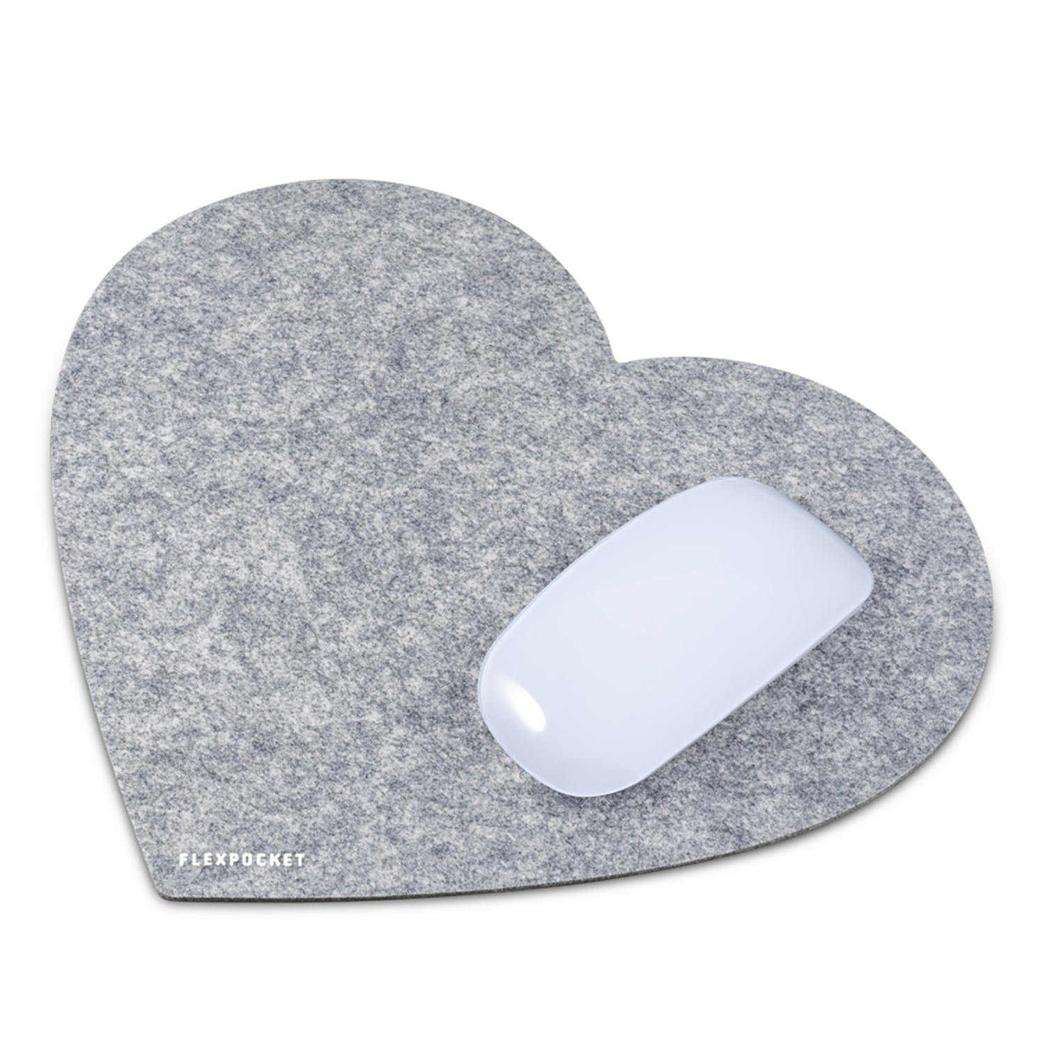 Настольный коврик Flexpocket для мыши в форме сердца 250х250мм светло-серый - фото 2