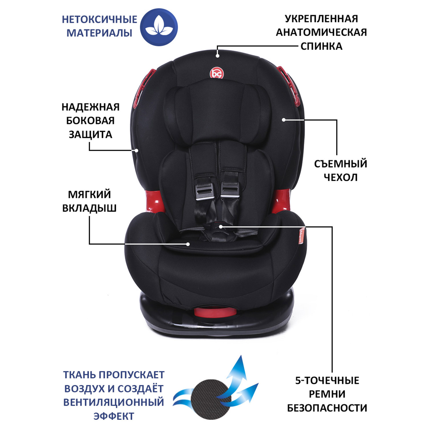 Автокресло BabyCare BC-120 черный - фото 3