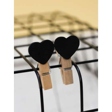 Прищепки декоративные iLikeGift Hearts black 10шт