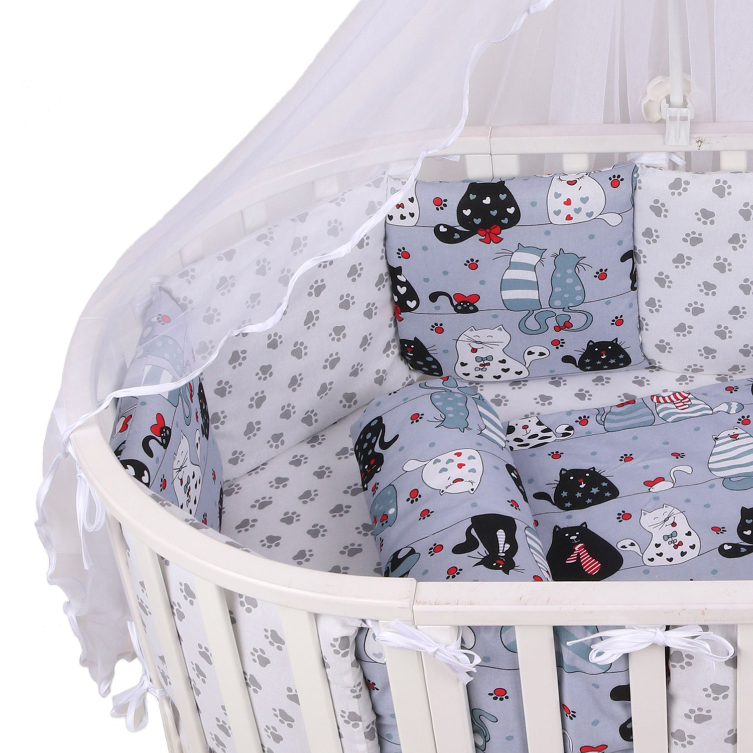 Комплект постельного белья Amarobaby Котики 4предмета Серый - фото 6