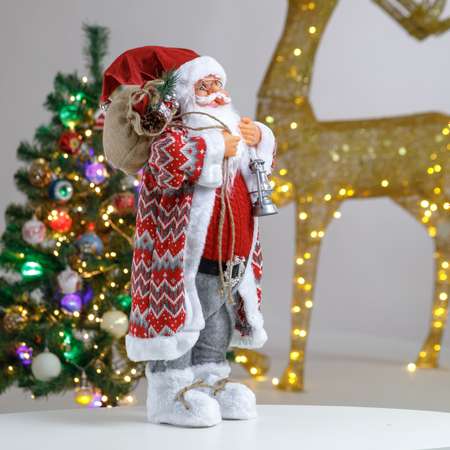 Фигура декоративная BABY STYLE Дед Мороз красный костюм скандинавские узоры 60 см