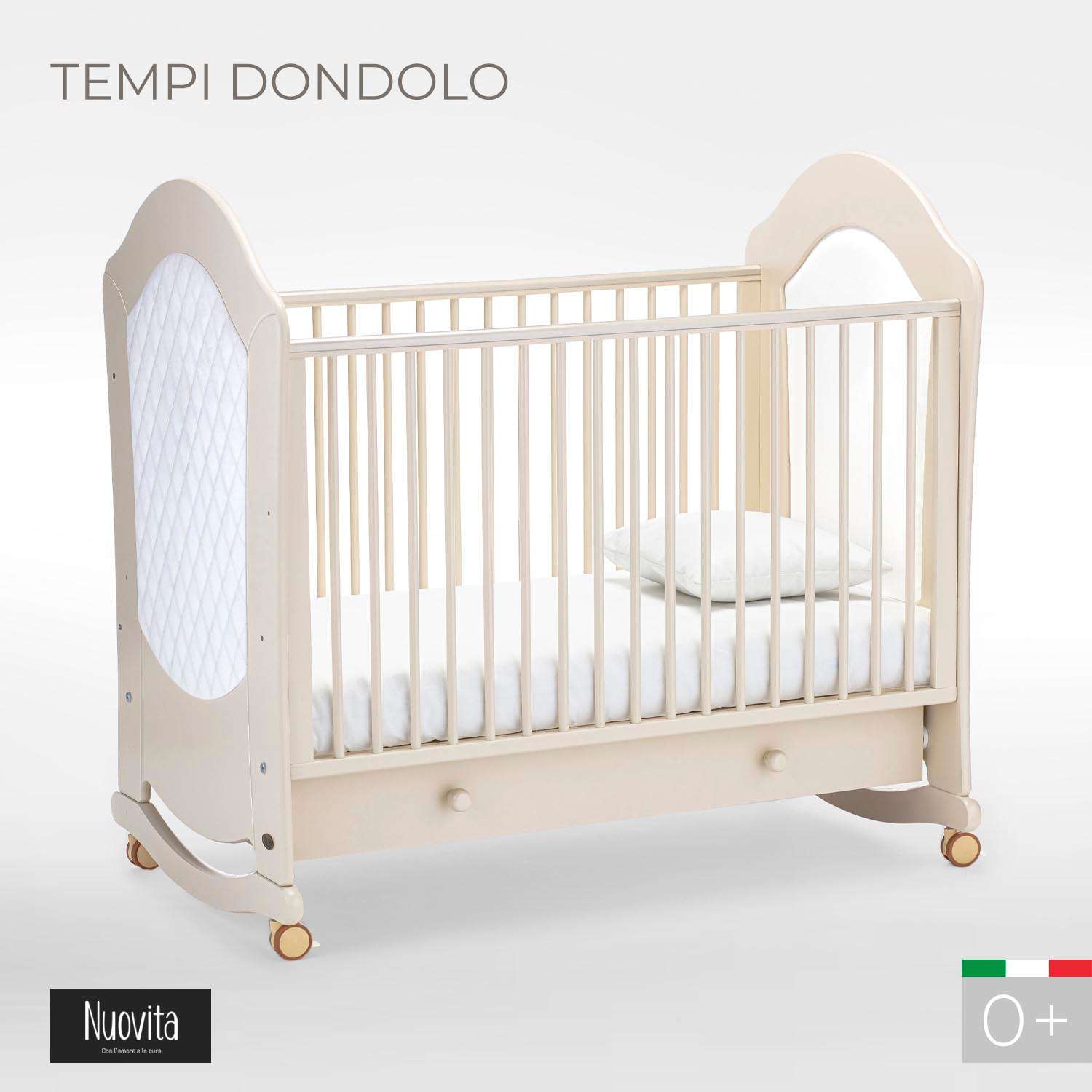 Детская кроватка Nuovita Tempi dondolo прямоугольная, (слоновая кость) - фото 2