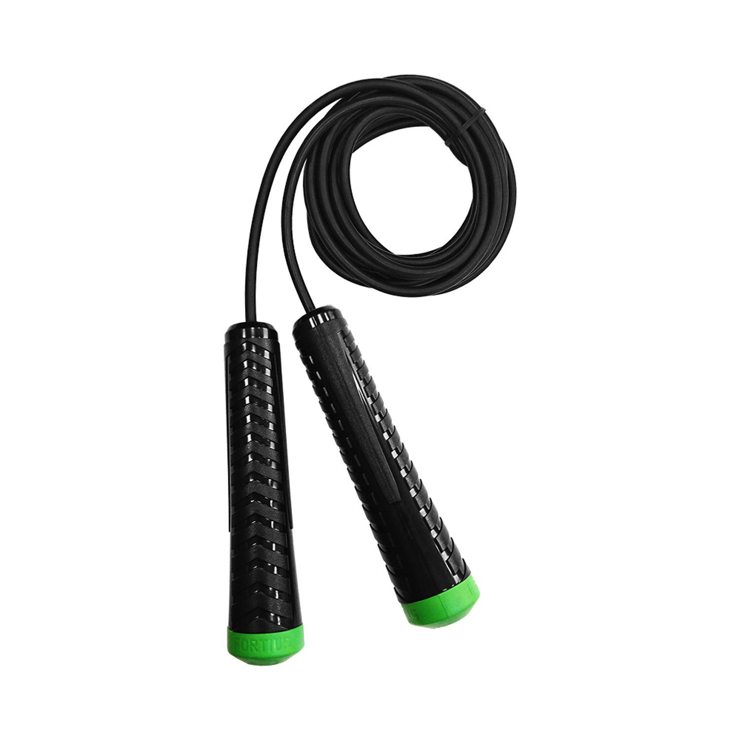 Скакалка гимнастическая FORTIUS черный / зеленый - фото 1