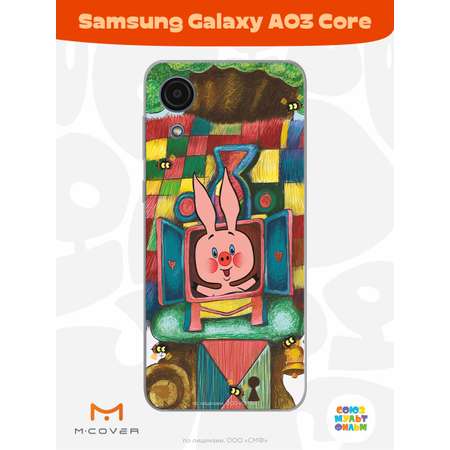 Силиконовый чехол Mcover для смартфона Samsung Galaxy A03 Core Союзмультфильм Довольный Пятачок