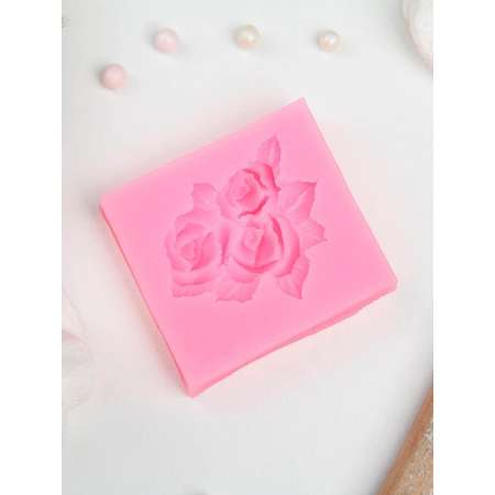 Молд силиконовый Арт Узор для работы с полимерной глиной свечей мылом смолой гипсом Букет роз