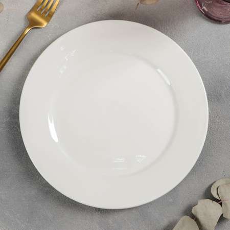Тарелка Sima-Land фарфоровая обеденная с утолщённым краем White Label 300 мл d=22 9 см цвет белый
