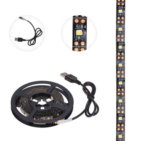 Лента светодиодная LAMPER 3 метра с USB коннектором тепло-белое свечение