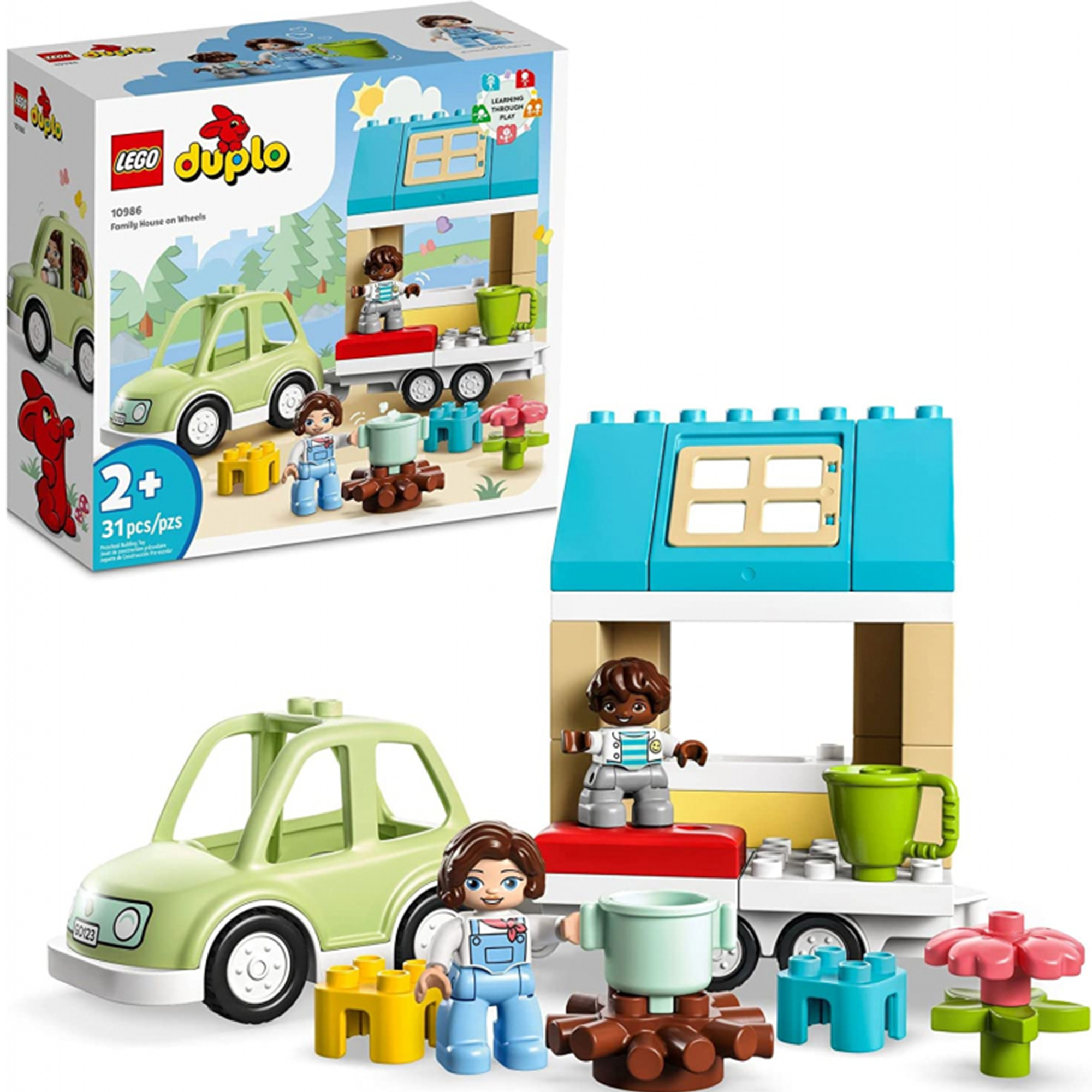 Конструктор LEGO DUPLO LEGO Семейный дом на колесах 10986 купить по цене  4563 ₽ в интернет-магазине Детский мир